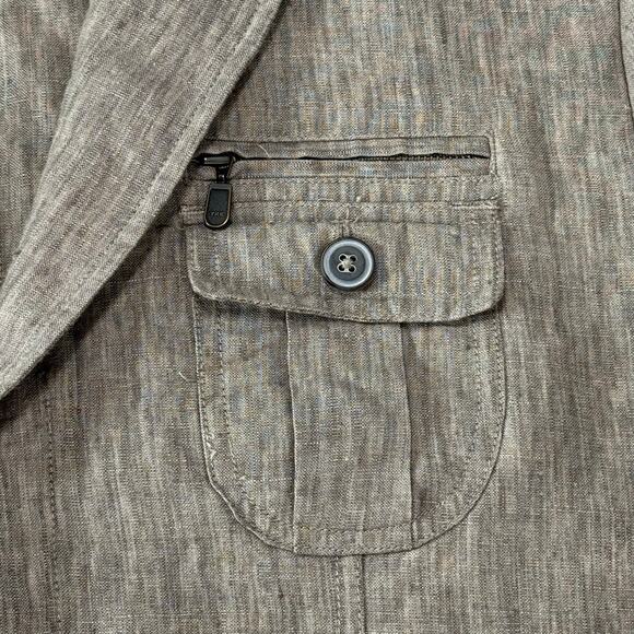 Joseph Abboud 100% Linen Blazer Men’s XL Tan Textured Sport Coat Summer Jacket - Picture 6 of 7